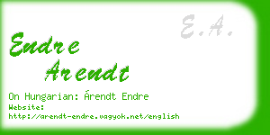 endre arendt business card